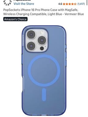 PopSocket Vermeer Blue iPhone Case with MagSafe Ring